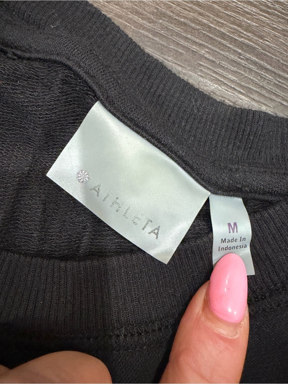 Athleta Black Long-Sleeve Crossover Hem Pullover - Picture 2 of 3